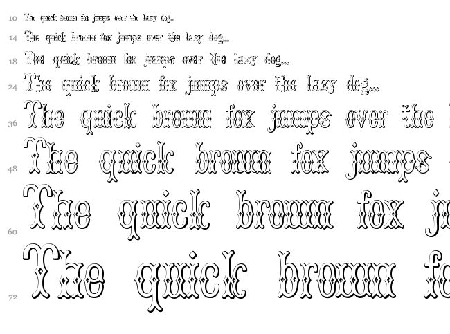 Bruce Double Pica Beveled font waterfall